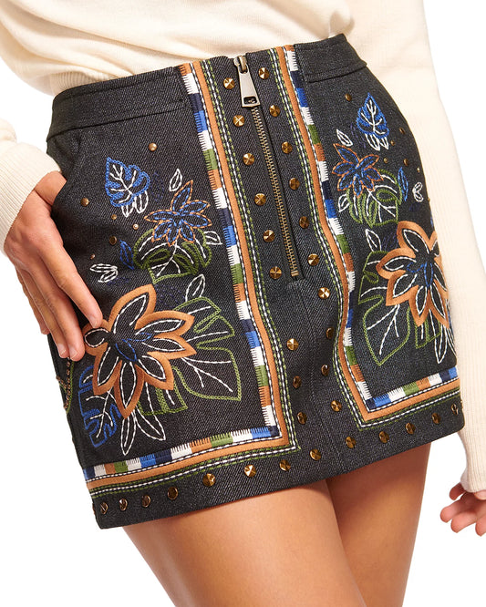 Gunnar Embroidered Mini Skirt