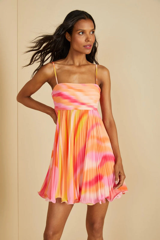 Savanna Mini Dress in Blurred Stripe