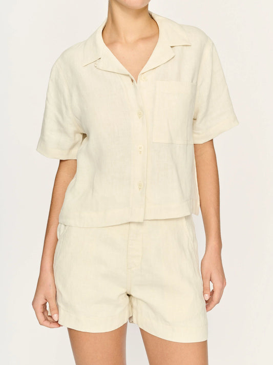 Hampton Shirt Short Sleeve in Flax