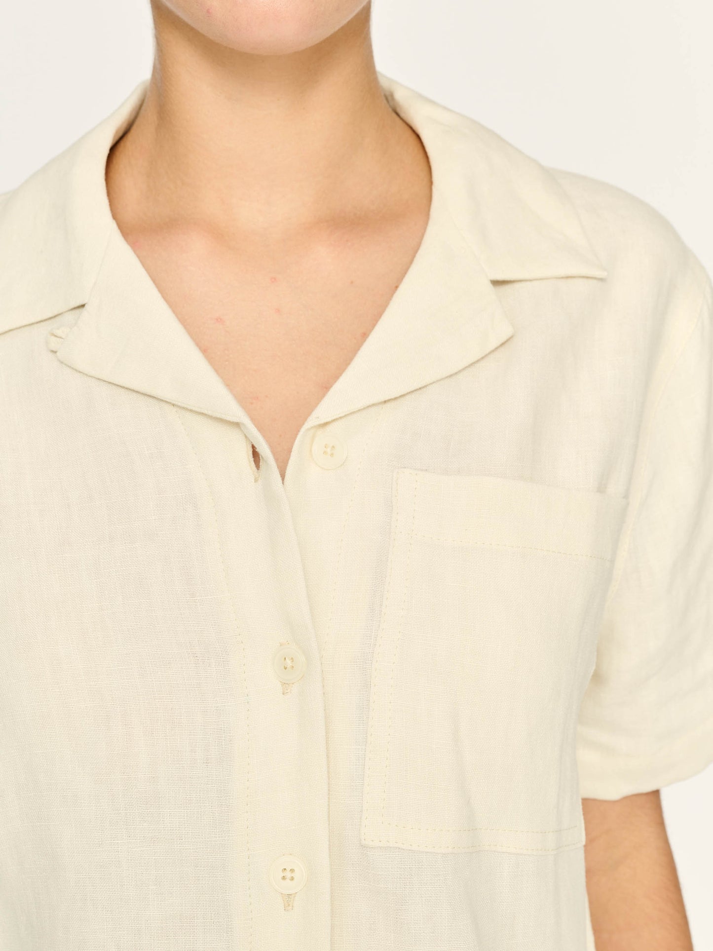 Hampton Shirt Short Sleeve in Flax