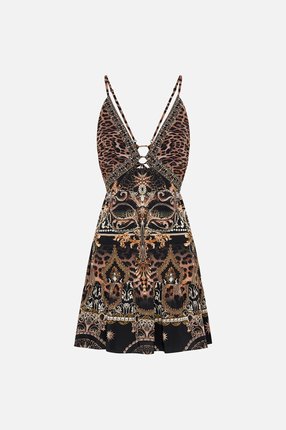 Mini Dress With Cut Out in Masked Moonlight