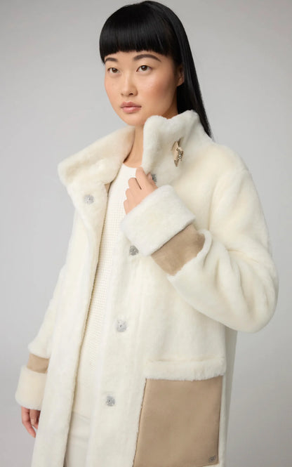 FIALA Straight-Fit Luxe Faux Sherpa Coat