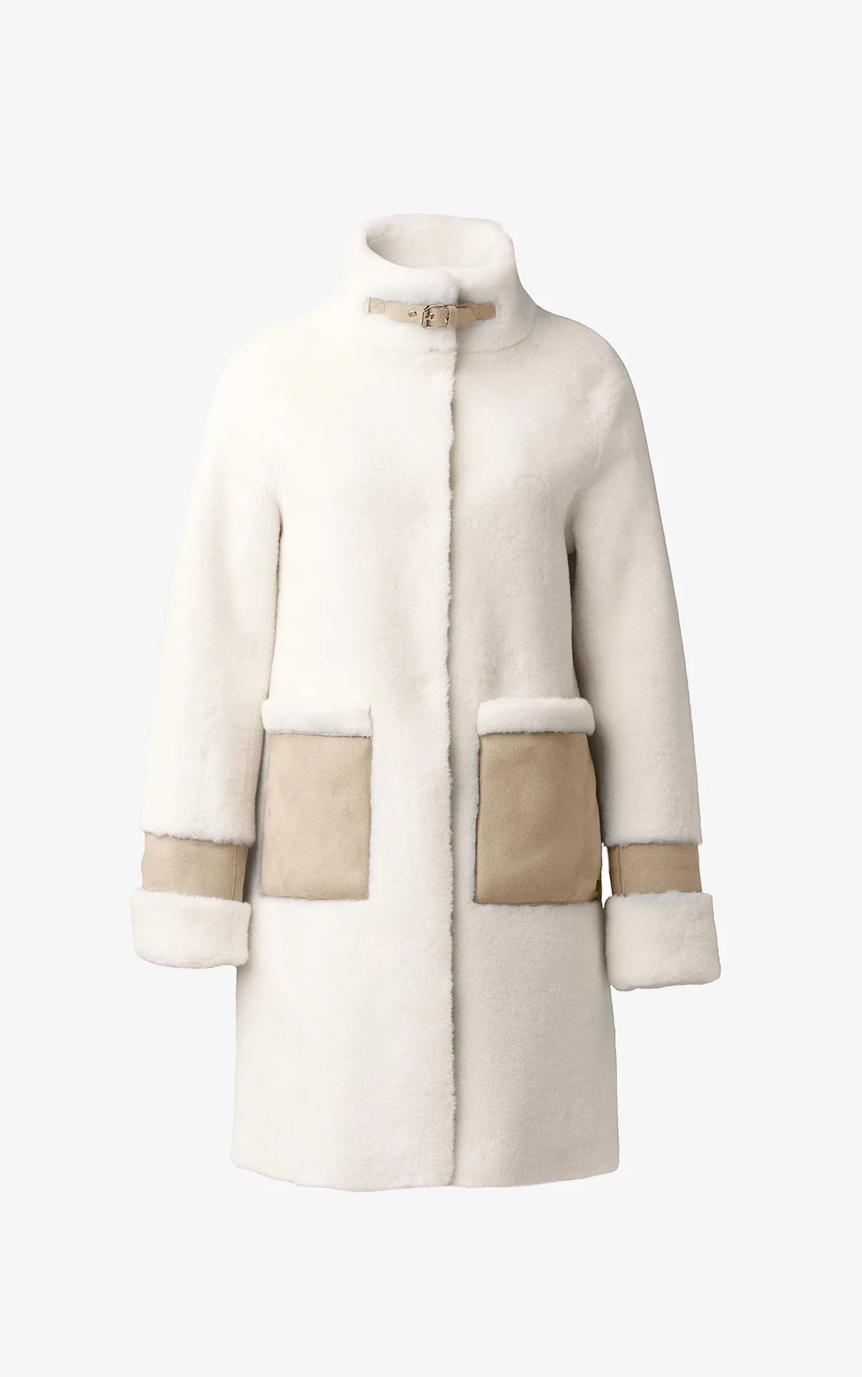 FIALA Straight-Fit Luxe Faux Sherpa Coat