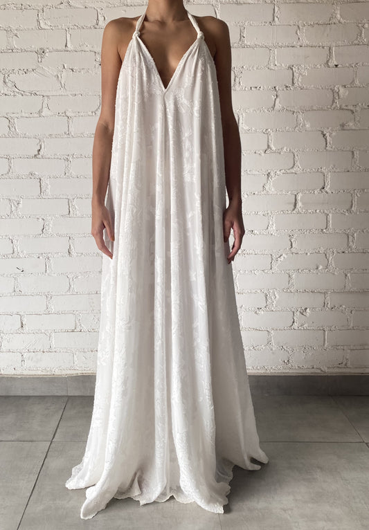 Nera Long Dress in White