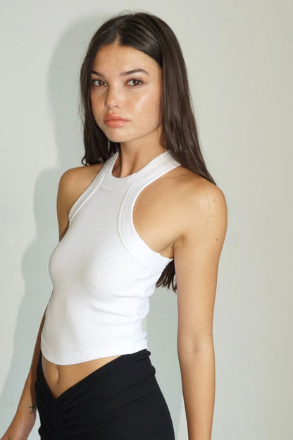 Detra Cropped Tank in White