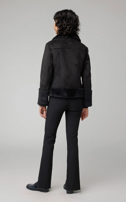 PHOEBE Relaxed-Fit Luxe Faux Sherpa Biker Jacket