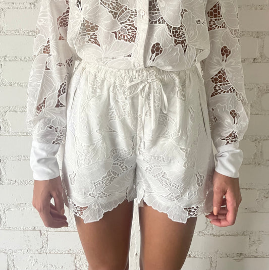 Coco Lace Shorts in White