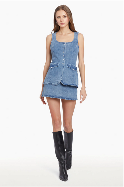 Kya Skort Romper in Denim