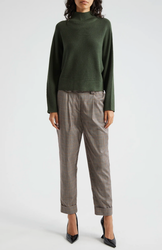 Cassidy Wool Turtleneck Sweater in Dark Sage