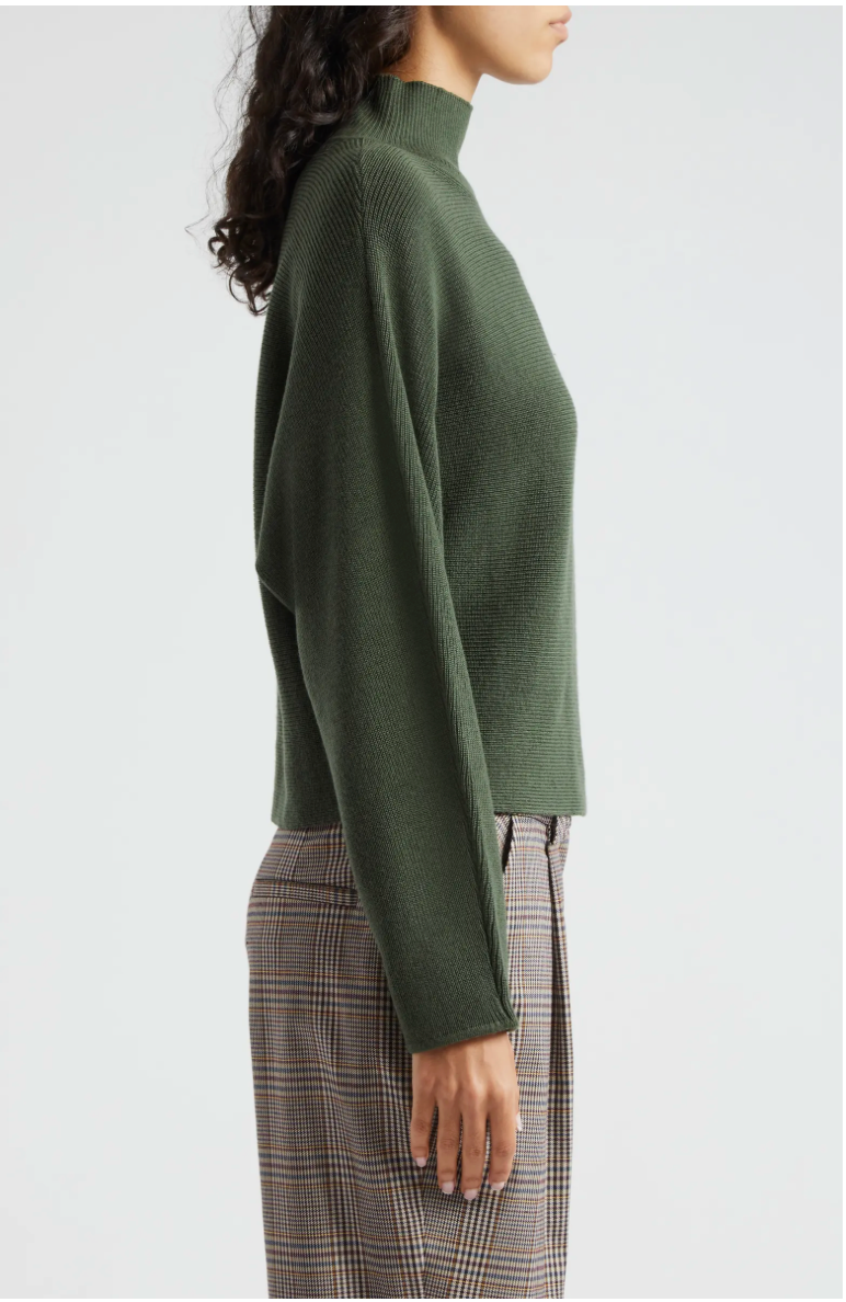 Cassidy Wool Turtleneck Sweater in Dark Sage