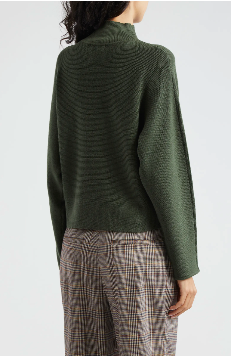 Cassidy Wool Turtleneck Sweater in Dark Sage