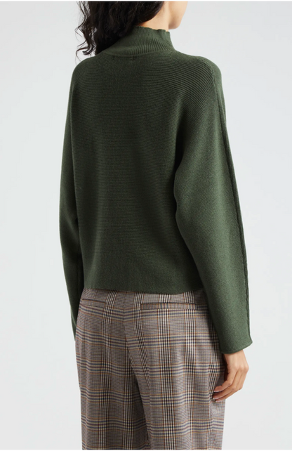 Cassidy Wool Turtleneck Sweater in Dark Sage