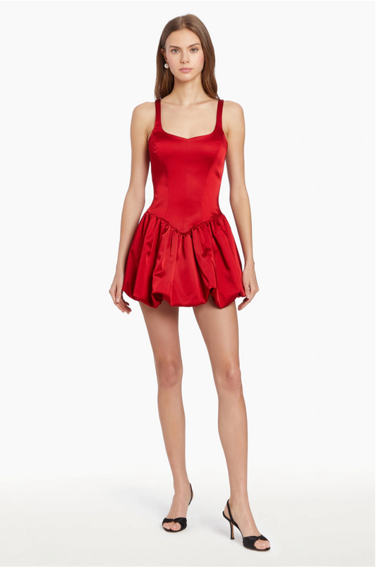 Bettina Skort Romper in Ruby