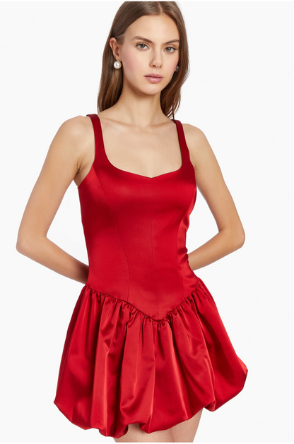 Bettina Skort Romper in Ruby