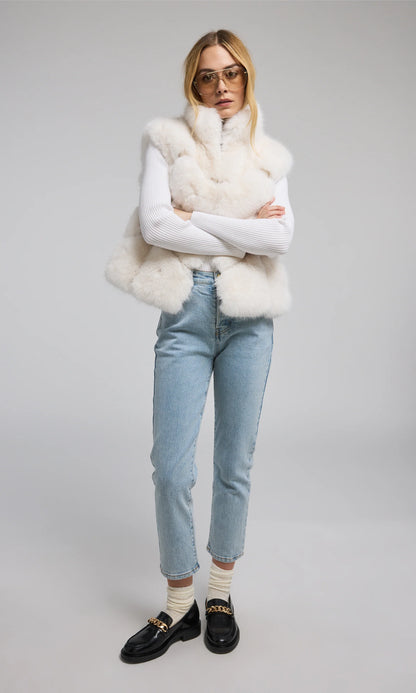 Rosario Faux Fur Vest in White