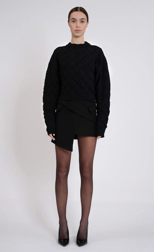 Paxton Crop Sweater in Black